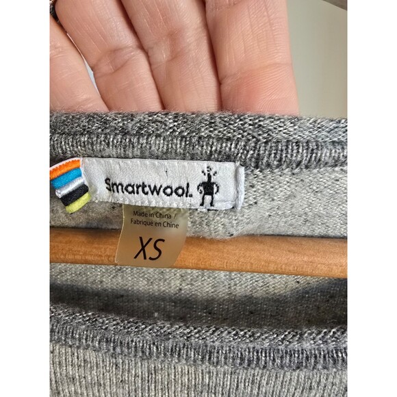 Smartwool Akamina Pocket Two-Tone Gray Wool Blend Sweater  size extra small - Picture 2 of 7